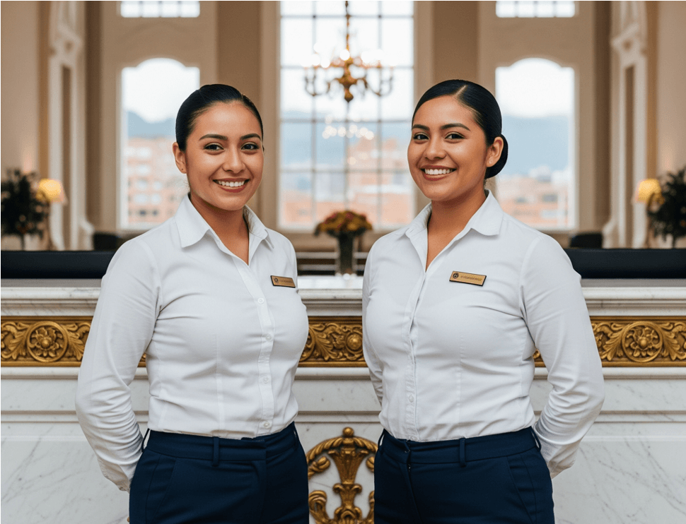 Uniformes para recepcionistas de hotel Uniformes para recepcionistas de hotel